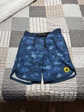 Body Glove Vapor Men's Blue Tropical Palm Tree Board Shorts Size Small
